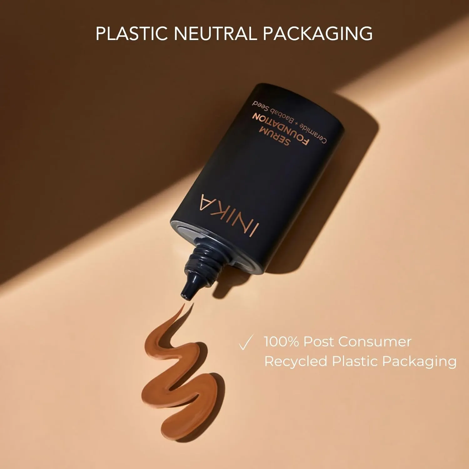 Organic Serum Foundation | Vegan, Buildable Coverage, Weightless Second Skin Feel, Transfer Proof with Skincare Ingredients in Sustainable Packaging. Bold 25ml