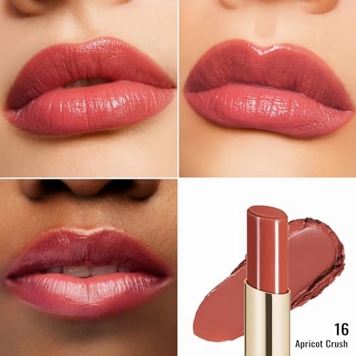 Oulac Moisturizing Shine Lipstick Red for Women - 2 in 1 Glossy Red Tinted Lip Balm, Hydrating Summer Lipstick for Dry Lips,Shine Juicy Finish Vegan 2.2g/0.07oz (16)