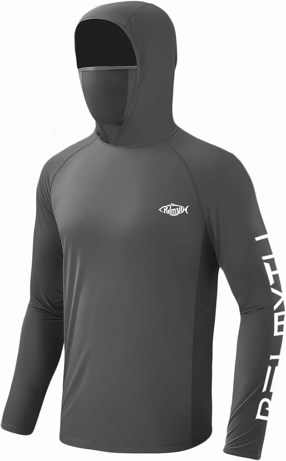 Palmyth Fishing Shirts for Men Long Sleeve Sun Protection Fishing Hoodie UPF 50  UV Hooded Shirt Neck Gaiter