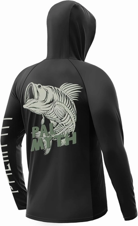 Palmyth Fishing Shirts for Men Long Sleeve Sun Protection Fishing Hoodie UPF 50  UV Hooded Shirt Neck Gaiter