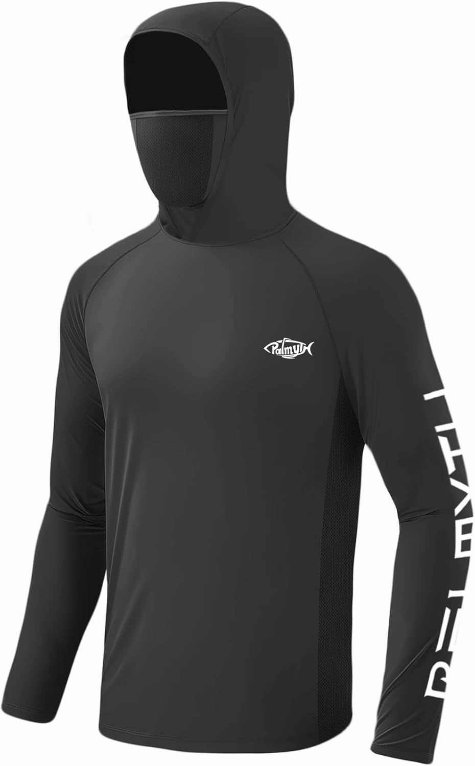 Palmyth Fishing Shirts for Men Long Sleeve Sun Protection Fishing Hoodie UPF 50  UV Hooded Shirt Neck Gaiter