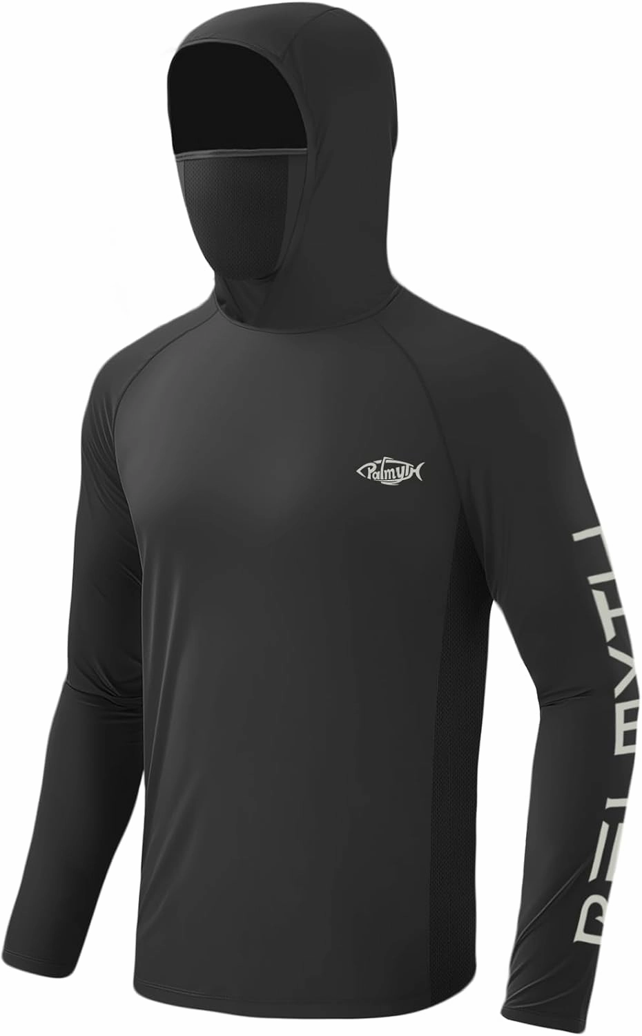 Palmyth Fishing Shirts for Men Long Sleeve Sun Protection Fishing Hoodie UPF 50  UV Hooded Shirt Neck Gaiter