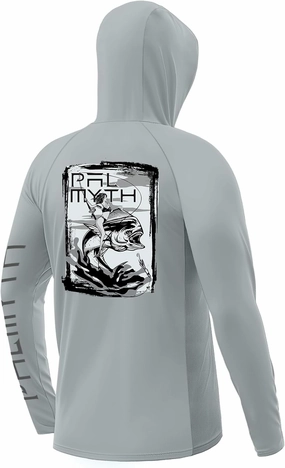 Palmyth Fishing Shirts for Men Long Sleeve Sun Protection Fishing Hoodie UPF 50  UV Hooded Shirt Neck Gaiter