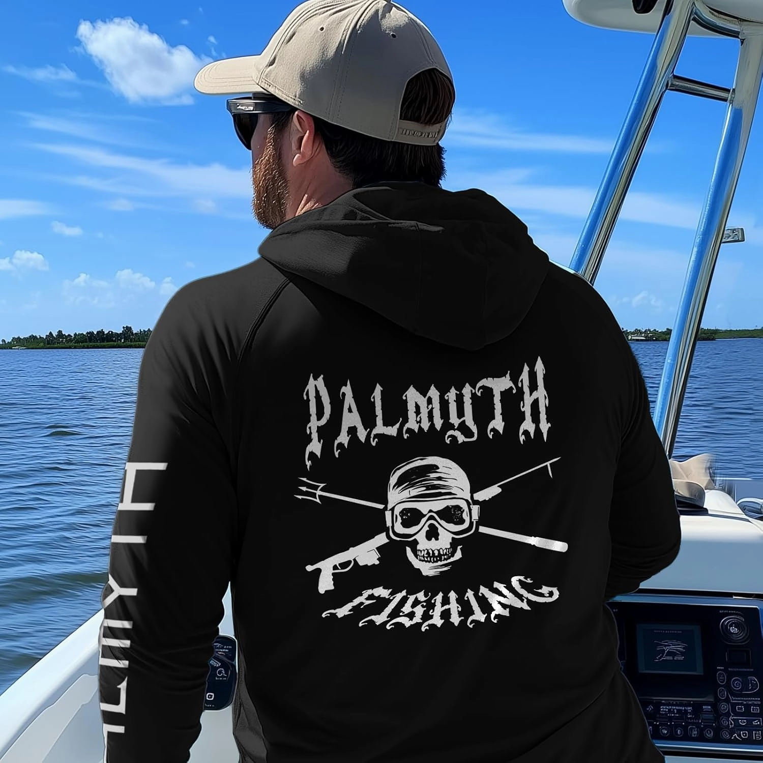 Palmyth Fishing Shirts for Men Long Sleeve Sun Protection Fishing Hoodie UPF 50  UV Hooded Shirt Neck Gaiter
