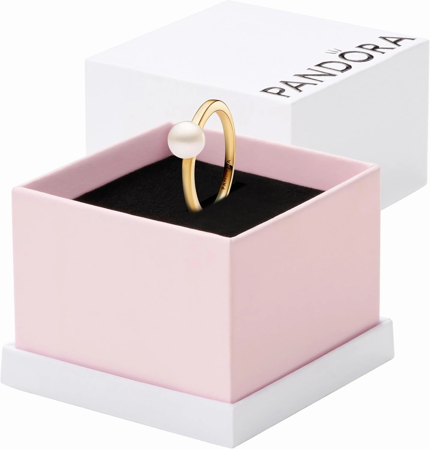 PANDORA Treated Freshwater Cultured Pearl Ring - Gold Ring for Women - Gift for Her Shine with Freshwater Pearl - With Gift Box