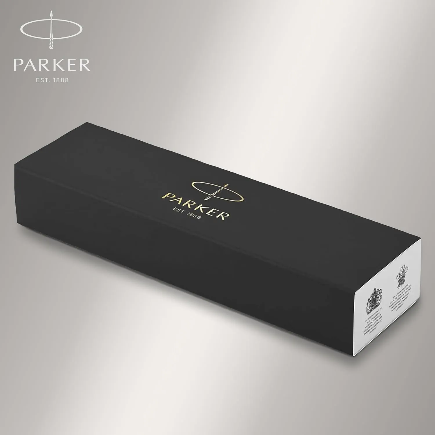 Parker IM Fountain Pen, Black Lacquer Gold Trim, Medium Nib with Blue Ink Refill, Gift Box (1931652)