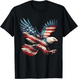 Patriotic Eagle American Flag Wings USA Freedom 4th of July T-Shirt