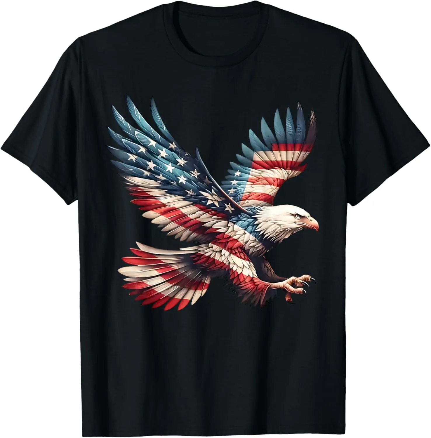 Patriotic Eagle American Flag Wings USA Freedom 4th of July T-Shirt