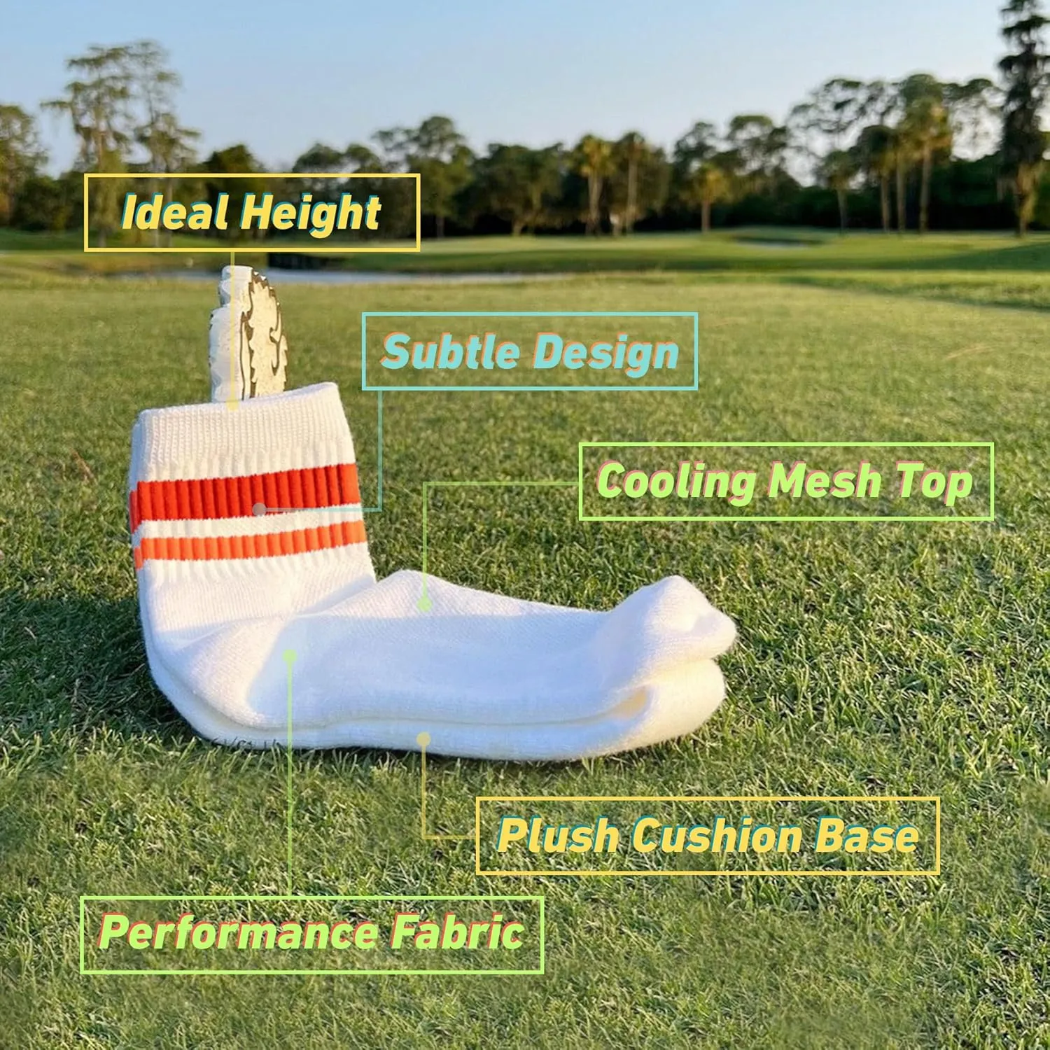 Performance Golf Socks – Premium Quarter-Height Socks with Bold Stripes, Cushioned & Breathable (Stripe 3-Pack)