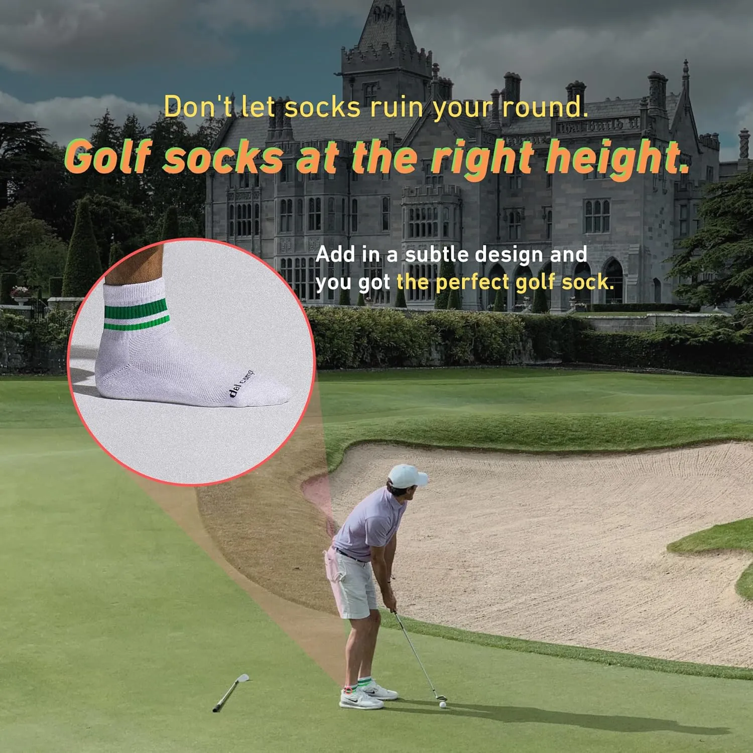 Performance Golf Socks – Premium Quarter-Height Socks with Bold Stripes, Cushioned & Breathable (Stripe 3-Pack)