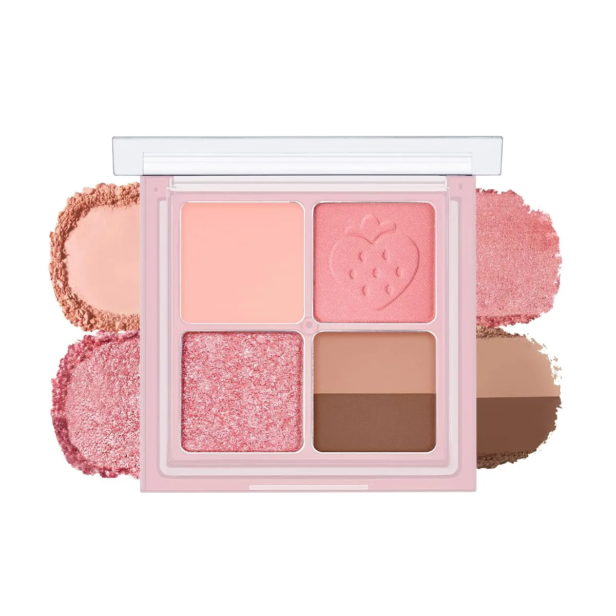Peripera Ink Pocket Shadow Palette, Eyeshadow Quads, Creamy Formula, Blendable Matte & Shimmer Shades, Easy to Apply (007 SPRING STRAWBERRIES IN THE SUN, One Size)