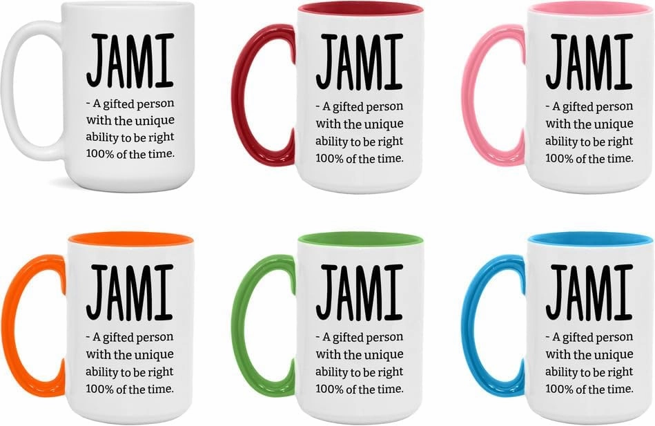 Personalized Funny jami Definition Mug Sarcastic Cup for jami 15oz White/Black