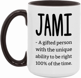 Personalized Funny jami Definition Mug Sarcastic Cup for jami 15oz White/Black