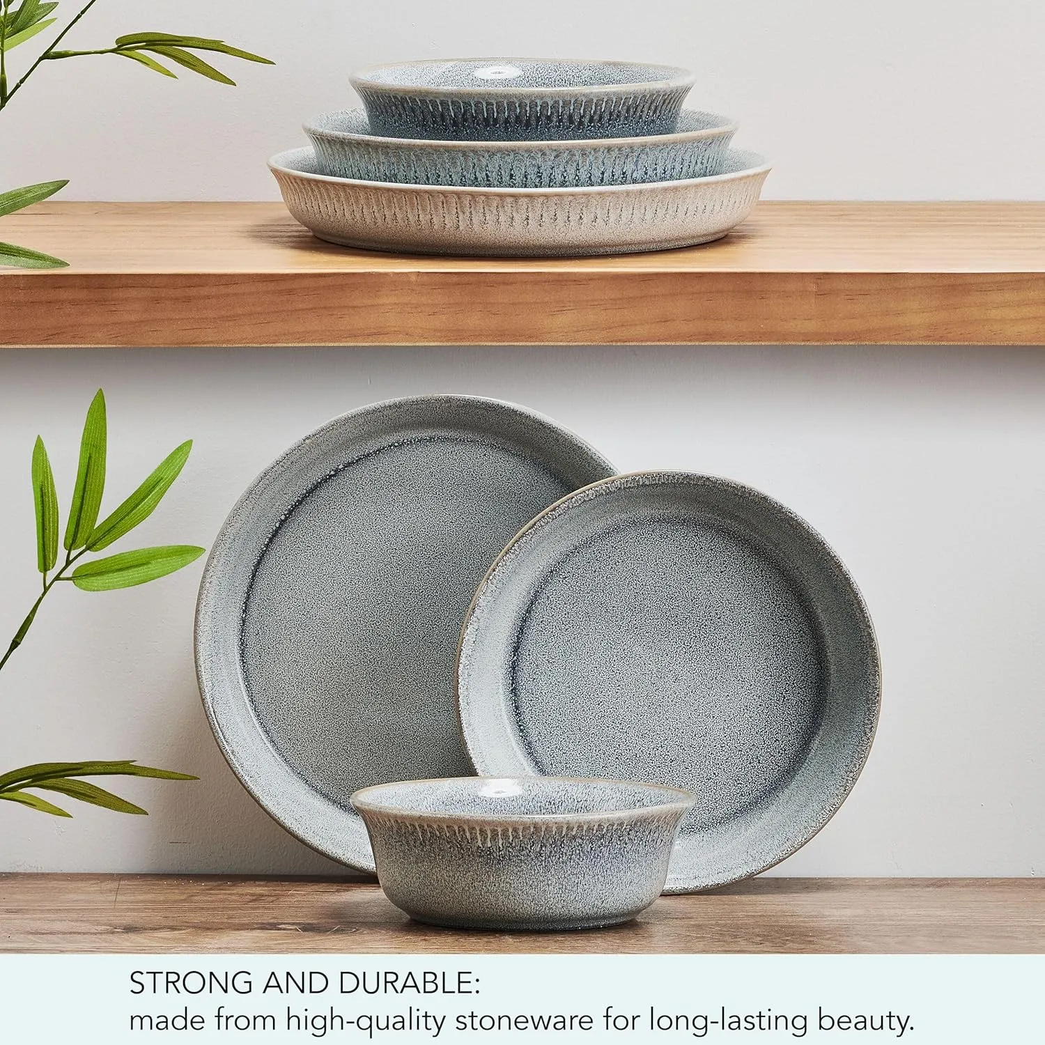 Pfaltzgraff Amara Smoke 6 Piece Dinnerware Bowl Set, Service for 2, Smoke