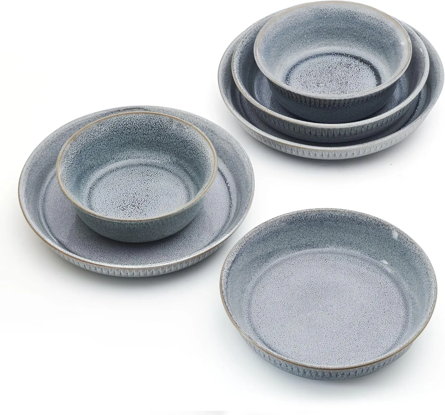 Pfaltzgraff Amara Smoke 6 Piece Dinnerware Bowl Set, Service for 2, Smoke