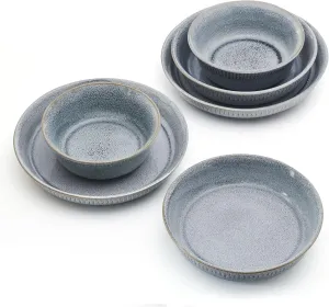 Pfaltzgraff Amara Smoke 6 Piece Dinnerware Bowl Set, Service for 2, Smoke