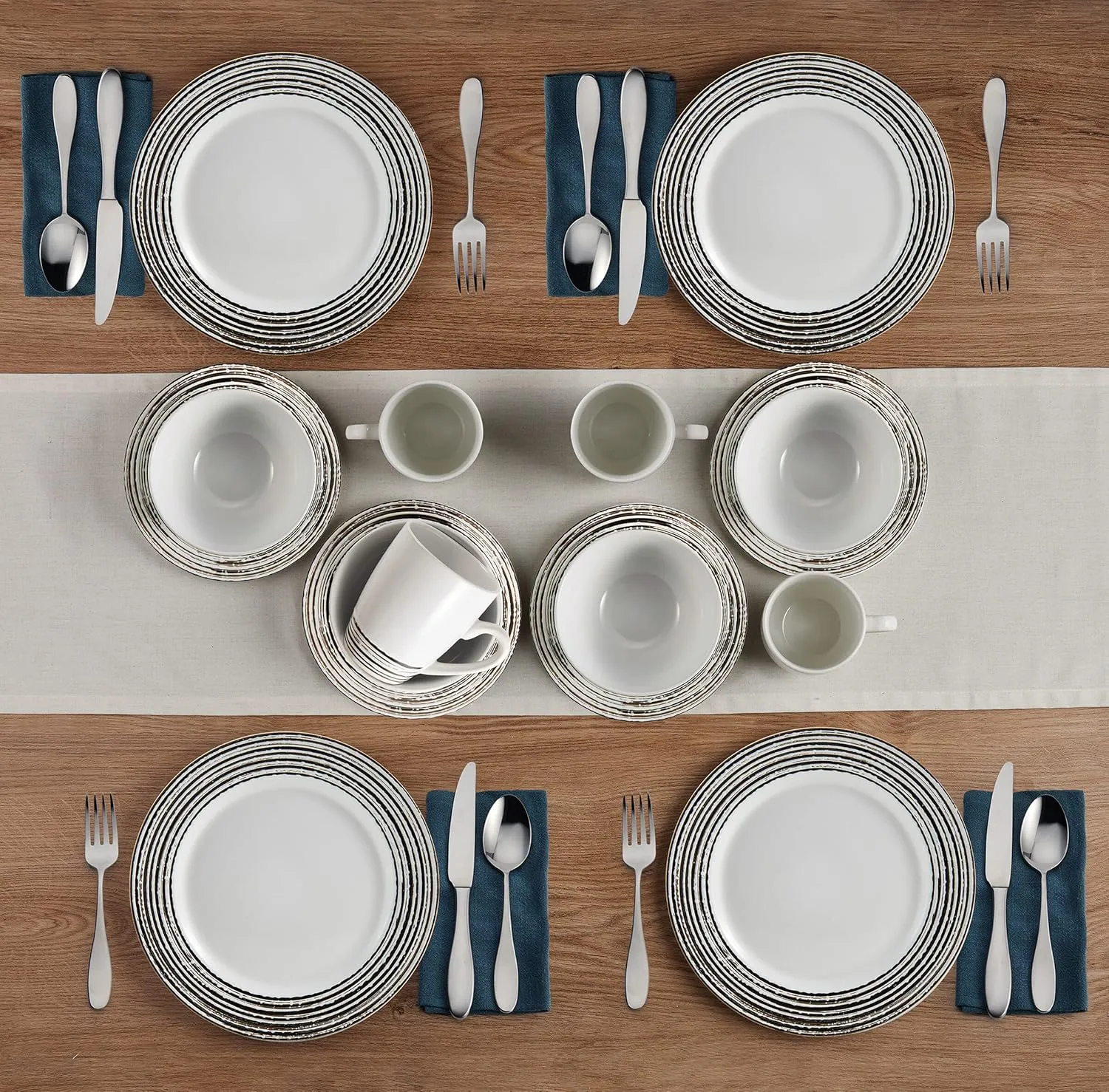 Pfaltzgraff Bryson 16-Piece Dinnerware Set, Service For 4, White
