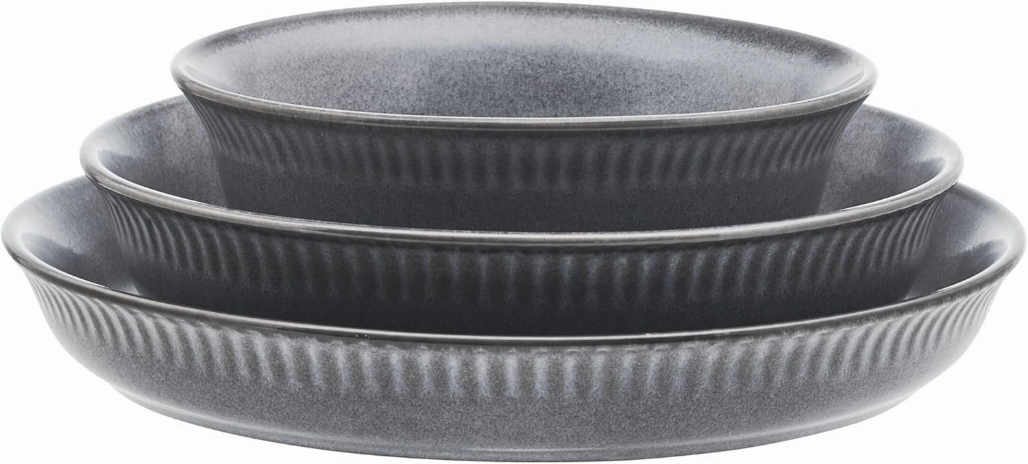 Pfaltzgraff Amara Slate 6 Piece Dinnerware Bowl Set, Service for 2, Gray