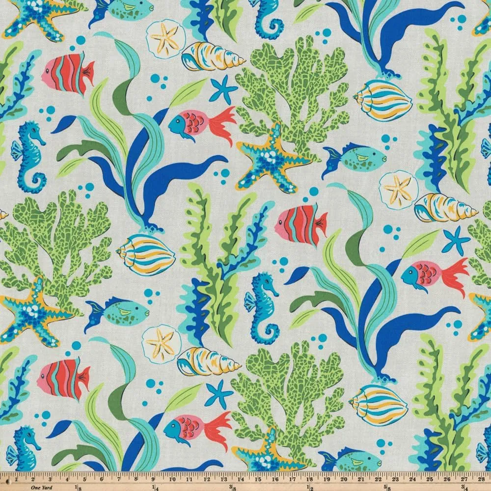 Pillow Perfect Outdoor/Indoor Tufted Seat Cushions, 19" x 19", Blue Coral Bay 2 Count