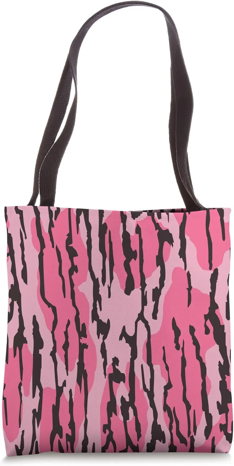 Pink Bottomland Camo Pattern Tote Bag