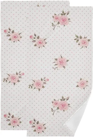 Pink Rose Flower Polka Dot Hand Towels for Bathroom Set of 2 Microfiber Vintage Shabby Chic Floral Style Kitchen Dish Towels Decorative Bathroom Towels for Bath Face Guest Shower 14"x28"