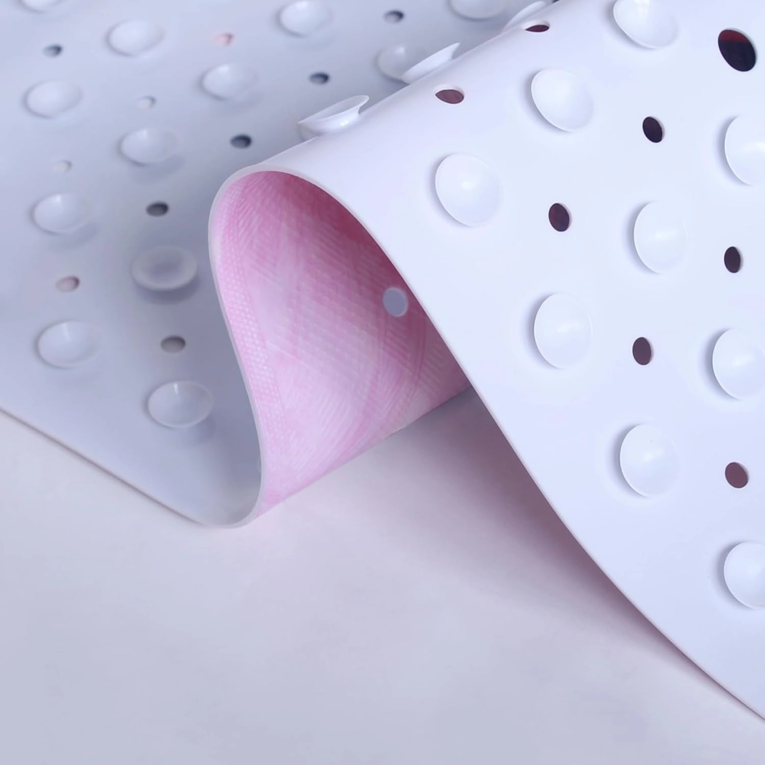 Pink Blue Bathtub Mat Non Slip 40x16in Extra Long Marble Bath Mat for Tub Funny Quotes Anti Slip Shower Mat for Bathroom with Large Drain Holes and Suction Cups Quality Bath Mats and Bathtub Decor