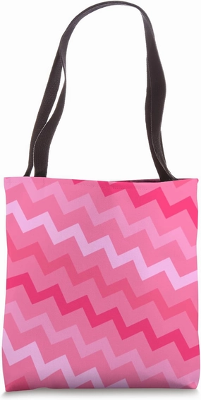Pink Zigzag Warm Modern Lines Stripes Waves Feminine Pattern Tote Bag