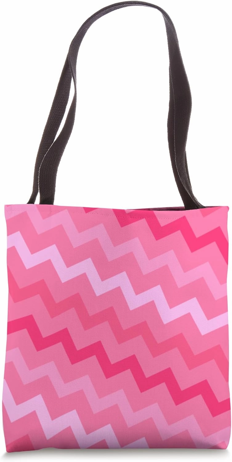 Pink Zigzag Warm Modern Lines Stripes Waves Feminine Pattern Tote Bag