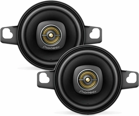 Pioneer TS-A709, 2-Way Coaxial Car Audio Speakers, Full Range, Clear Sound Quality, Easy Installation and Enhanced Bass Response, Black and Gold Colored 2.75” Round Speakers