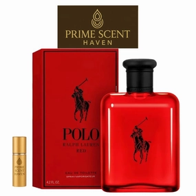 Polo Red Cologne for Men Eau de Toilette Spray 4.2 oz Bundle with Perfume Atomizer