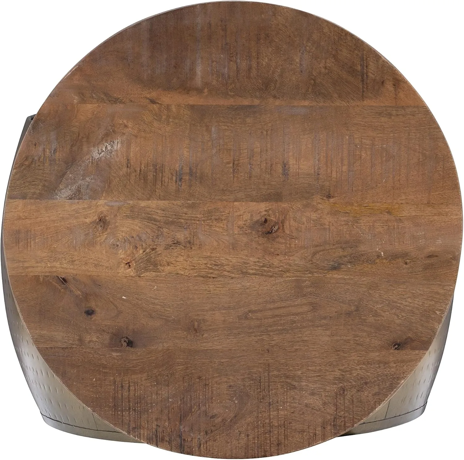 Powell Janice Large Gold Drum Table with Storage