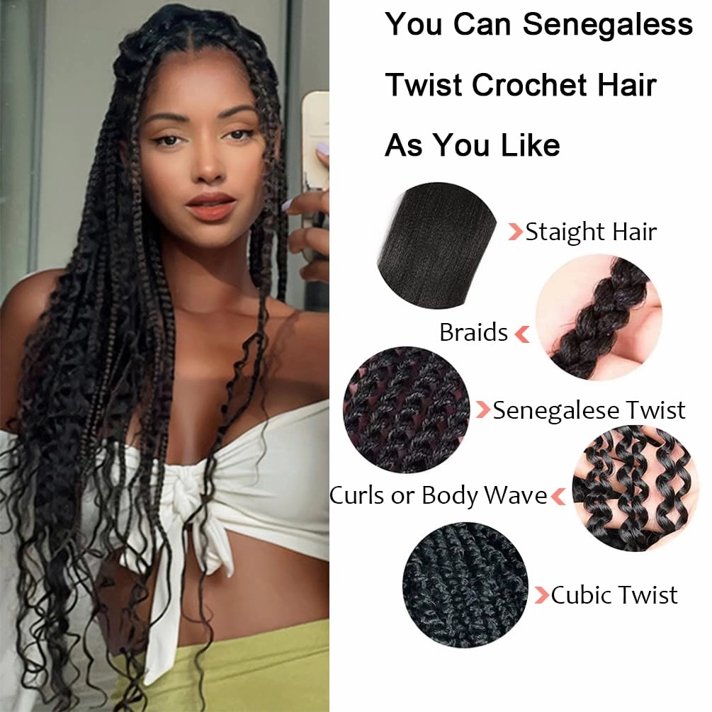 Pre Stretched Braiding Hair Extensions 20 Inch 6 Pack Ombre Red Braids Hair for Women (1B/Red)