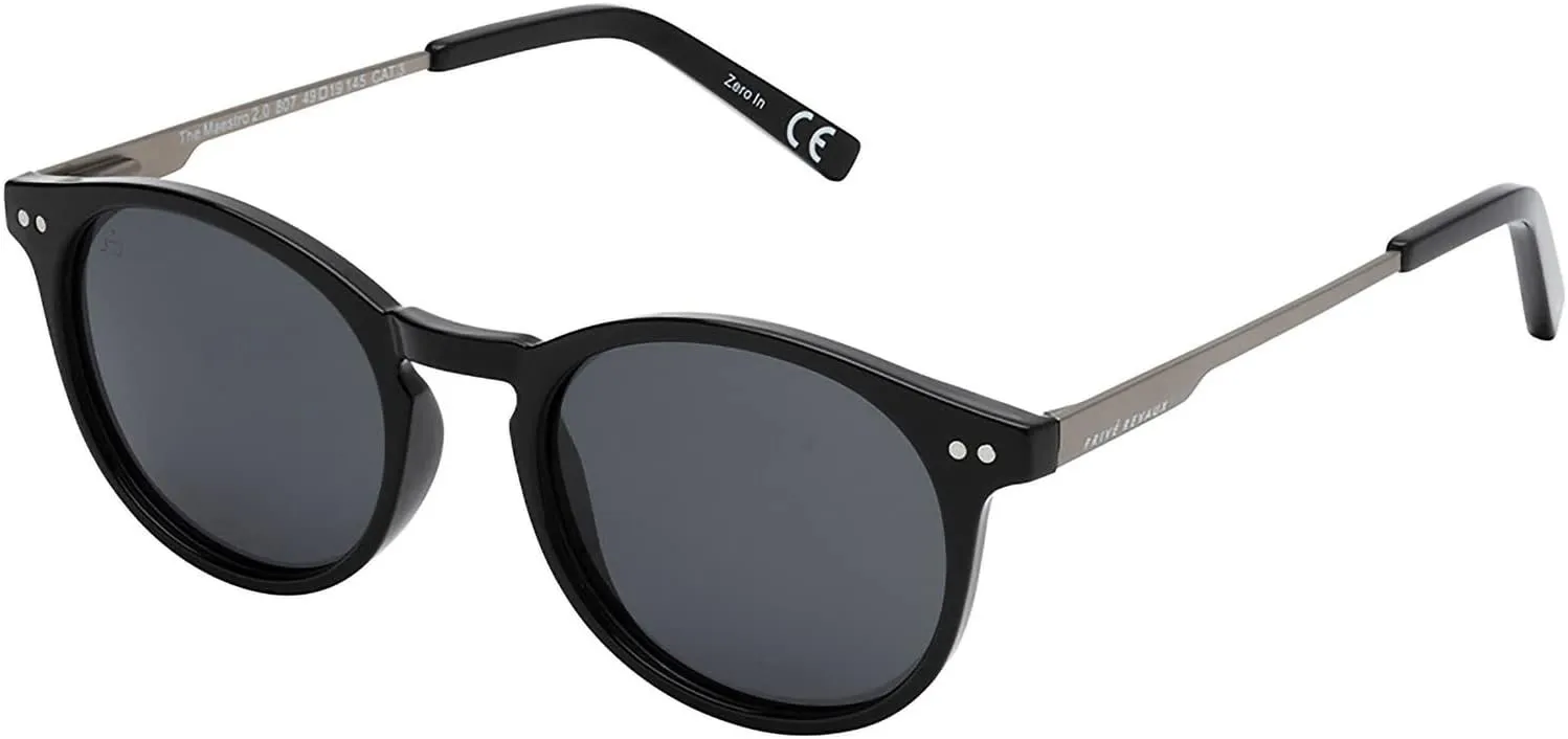 Prive Revaux The Maestro Metal Classic Round Sunglasses – Handcrafted, Polarized Lenses, 100% UV Protection – Men & Women