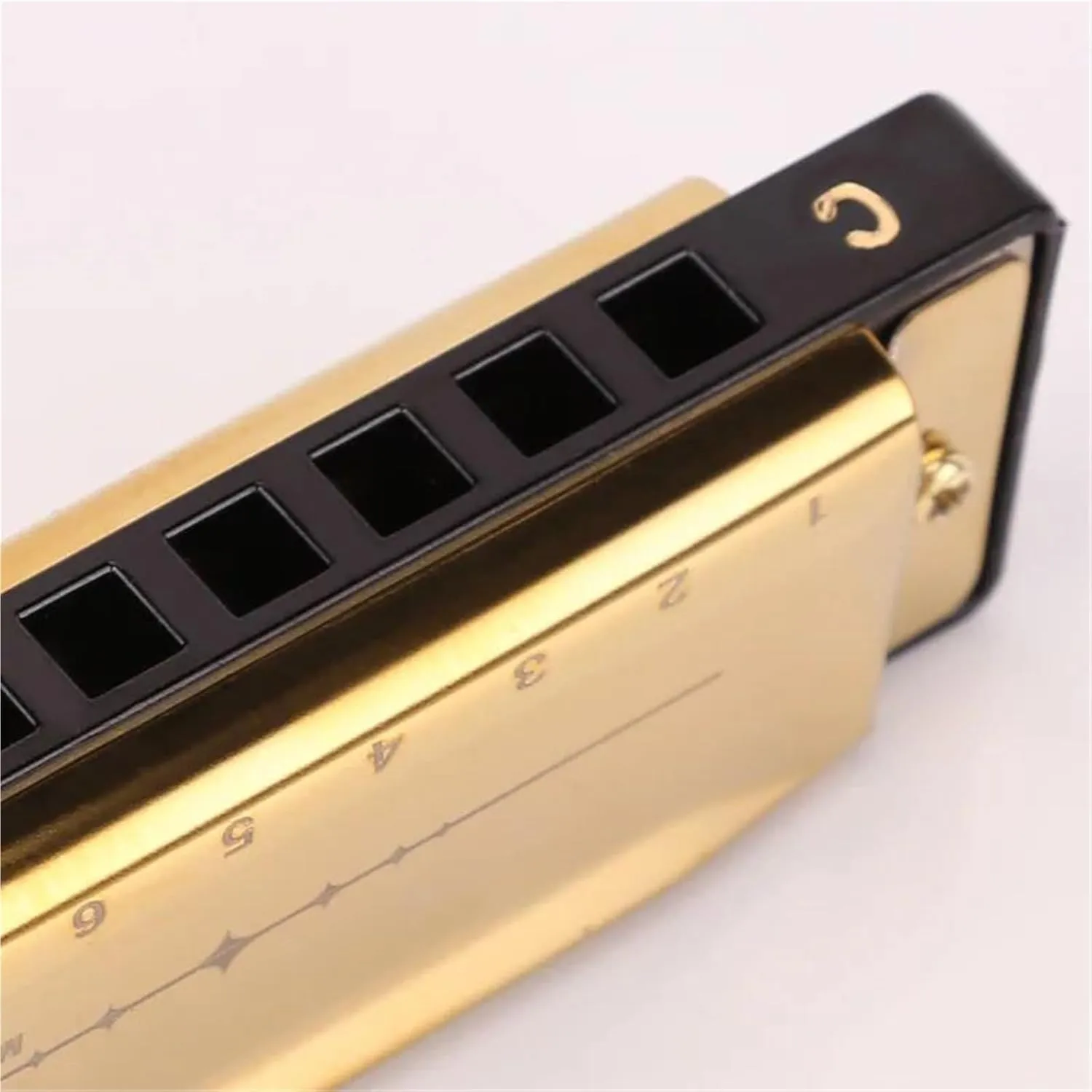 Professional 10 Hole C Tune Metal Harmonica Suitable For Adult Beginners(Gold)
