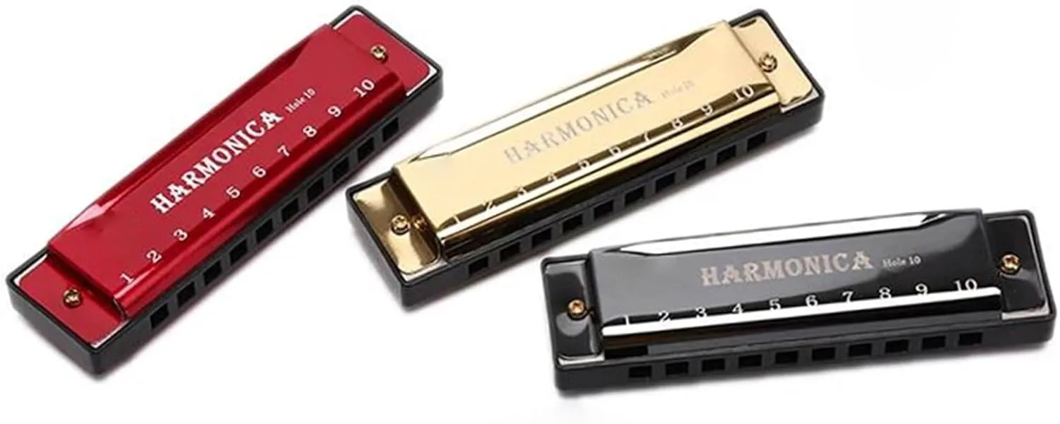 Professional Performance 10 Hole C Tone Harmonica(Gold)