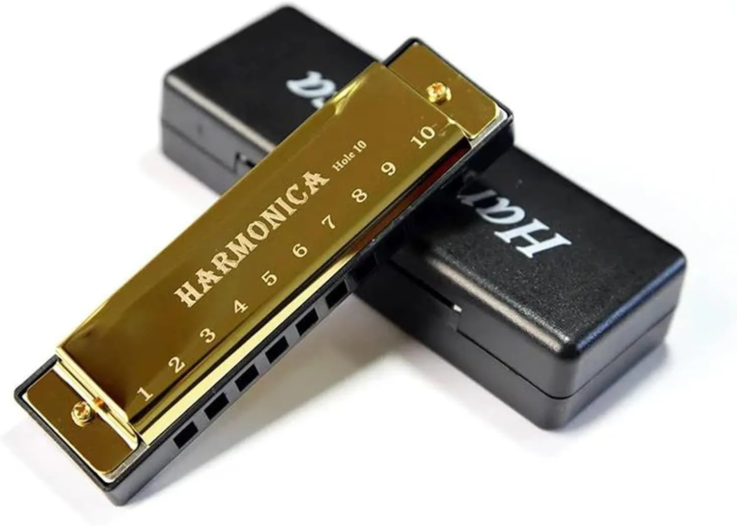 Professional Performance 10 Hole Harmonica Copper Core Resin C Key(Gold)