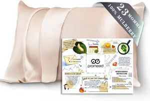 PROMEED 100% Mulberry Silk Toddler Pillowcase 13x18, Both Sides 23 Momme Grade 6A  Silk Pillow Case Travel Size with Laundry Bag (Toddler/Travel-13 x18, Champagne)