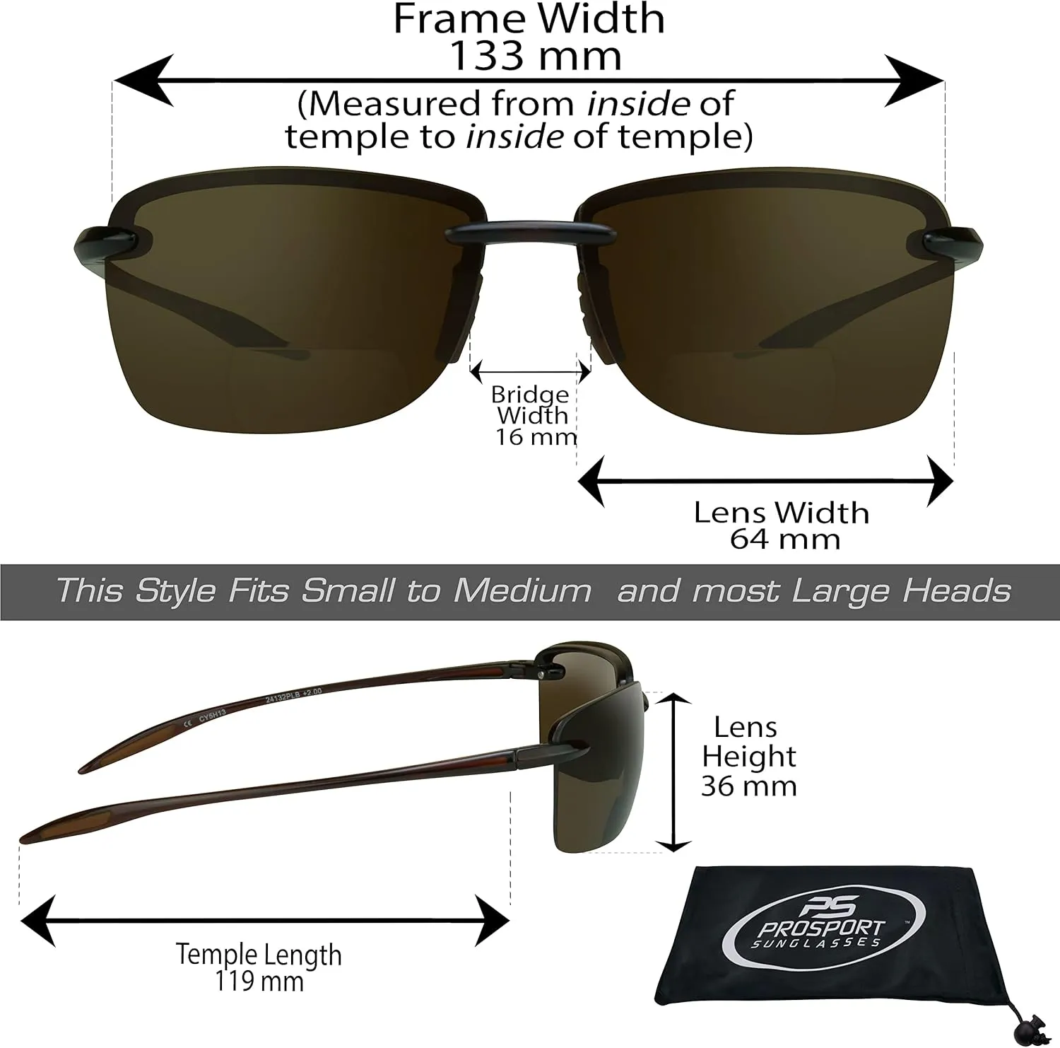proSPORT Polarized Bifocal Reading Sunglasses | Fishing Golf |Men & Women | Modern Sporty Light & Comfortable