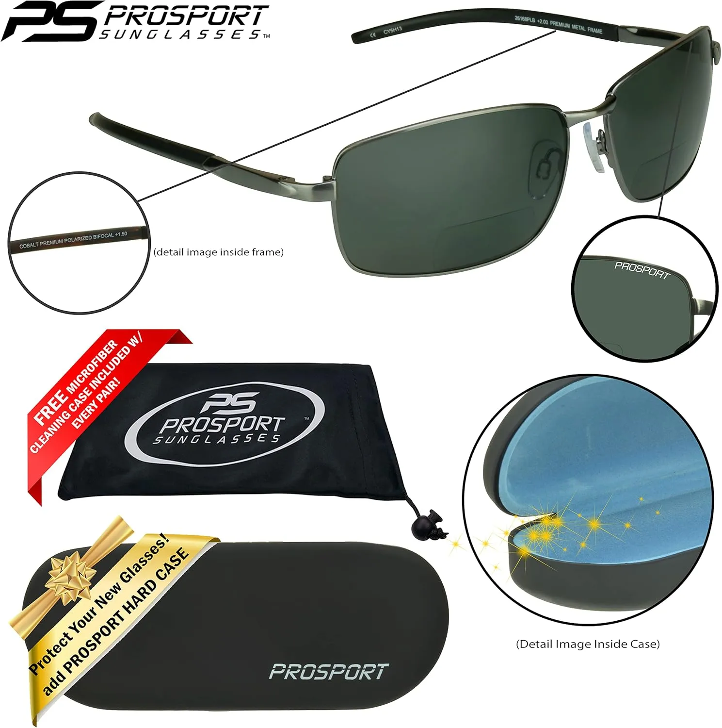 proSPORT Polarized Bifocal Sunglasses Men Women Fishing Anti Glare Metal