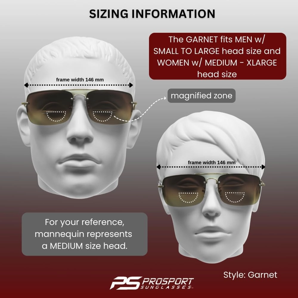 proSPORT Gradient Bifocal Sunglasses for Men Women Aviator Tinted Readers