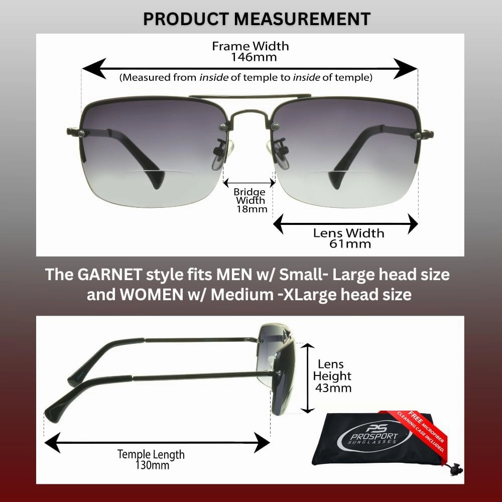 proSPORT Gradient Bifocal Sunglasses for Men Women Aviator Tinted Readers