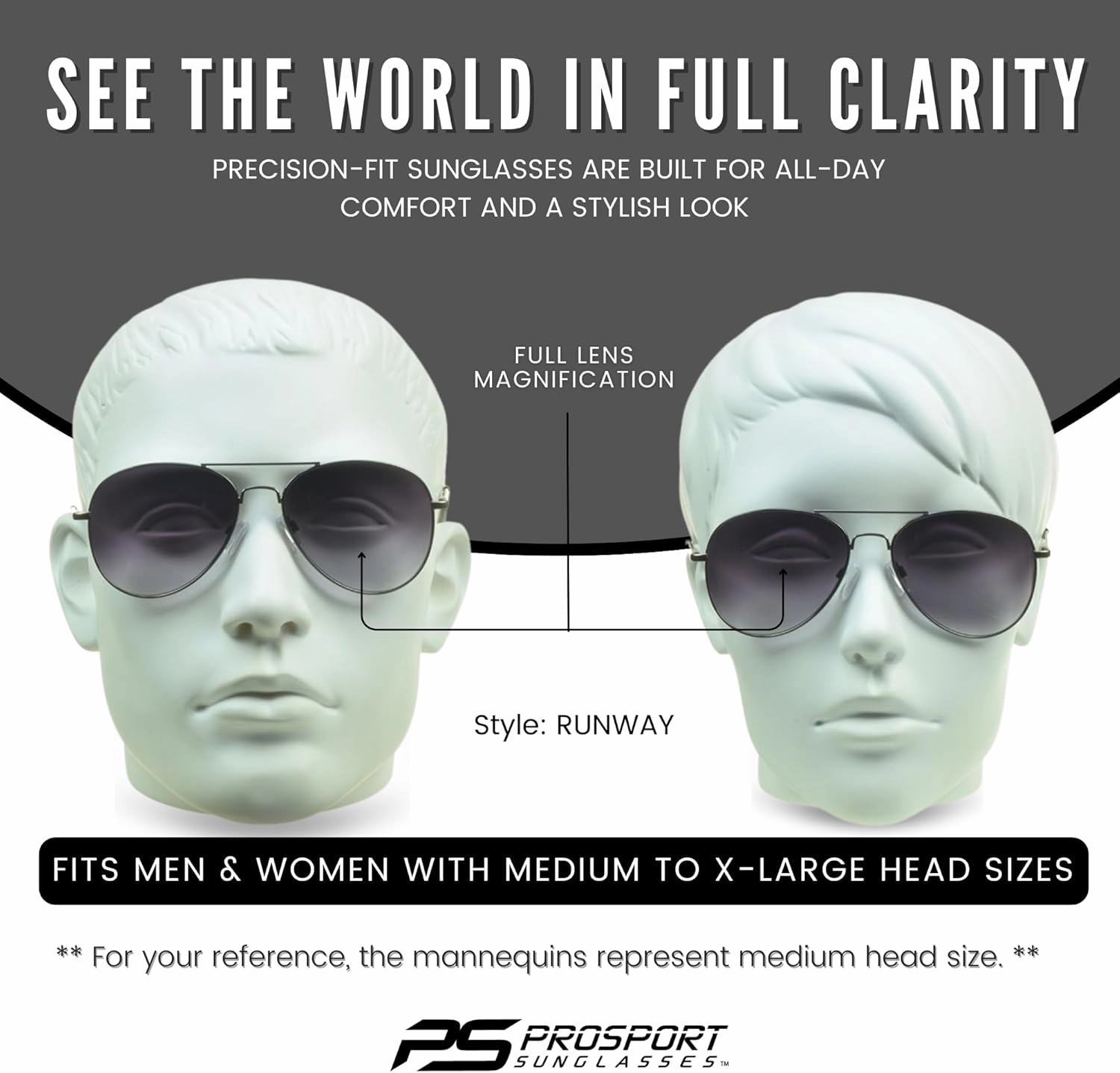 proSPORT Reading Sunglass Tinted FULL LENS Sun Reader Glasses Aviator Large Men Women NOT BIFOCAL