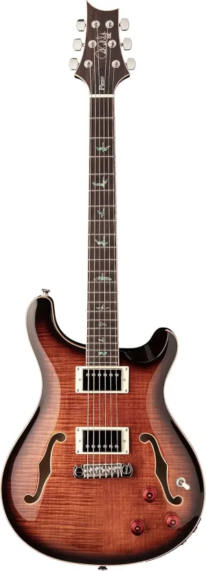 PRS Paul Reed Smith 6 String SE Hollowbody II Piezo, Black Gold Burst, Right (105537:BG)