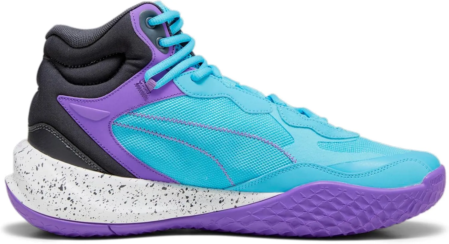 PUMA Men's Playmaker Pro Basketball Shoes, Jet Black-White, 9