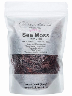 Purple Sea Moss | Irish Moss | Wildcrafted from St. Lucia | 100% Natural | Makes Over 50oz Seamoss Gel - 4oz