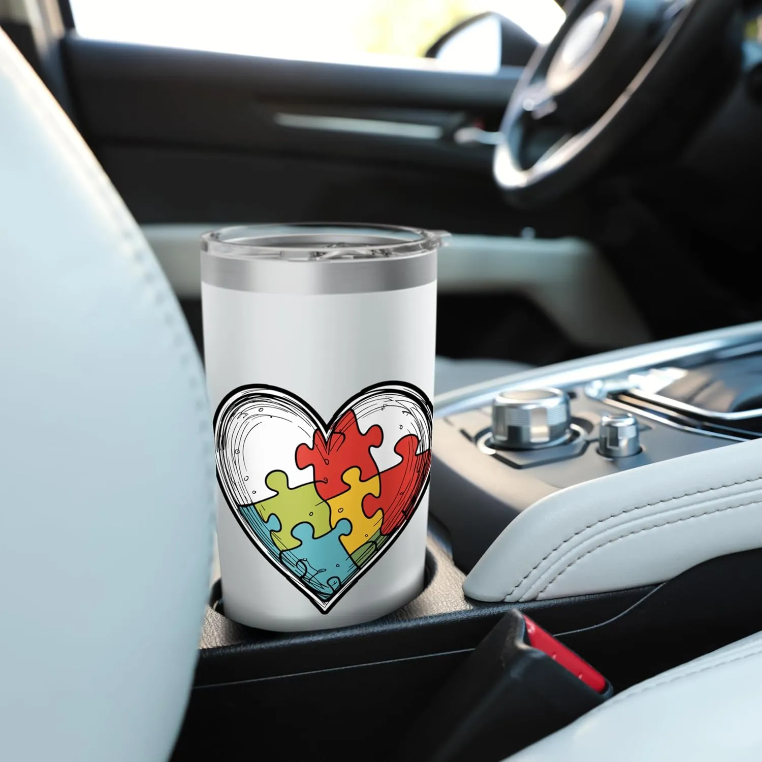 Puzzle Piece Heart Inclusion Symbol Stainless Steel Insulated Tumbler