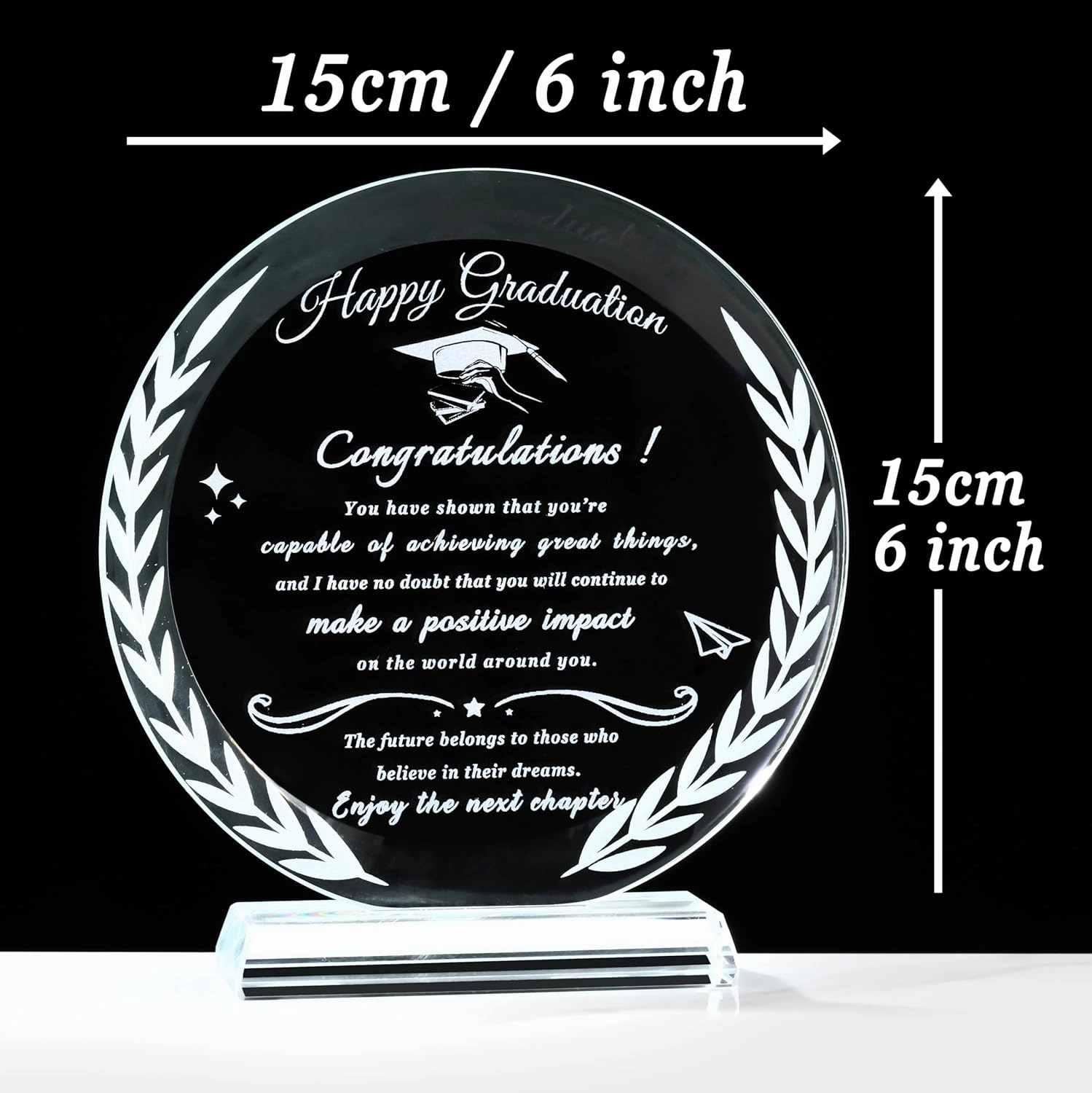 Qianwei Graduation Gifts-Graduation Gifts for Her Him Crystal Masters Degree Police Academy Nursing PHD College High School Graduation Keepsake Gifts