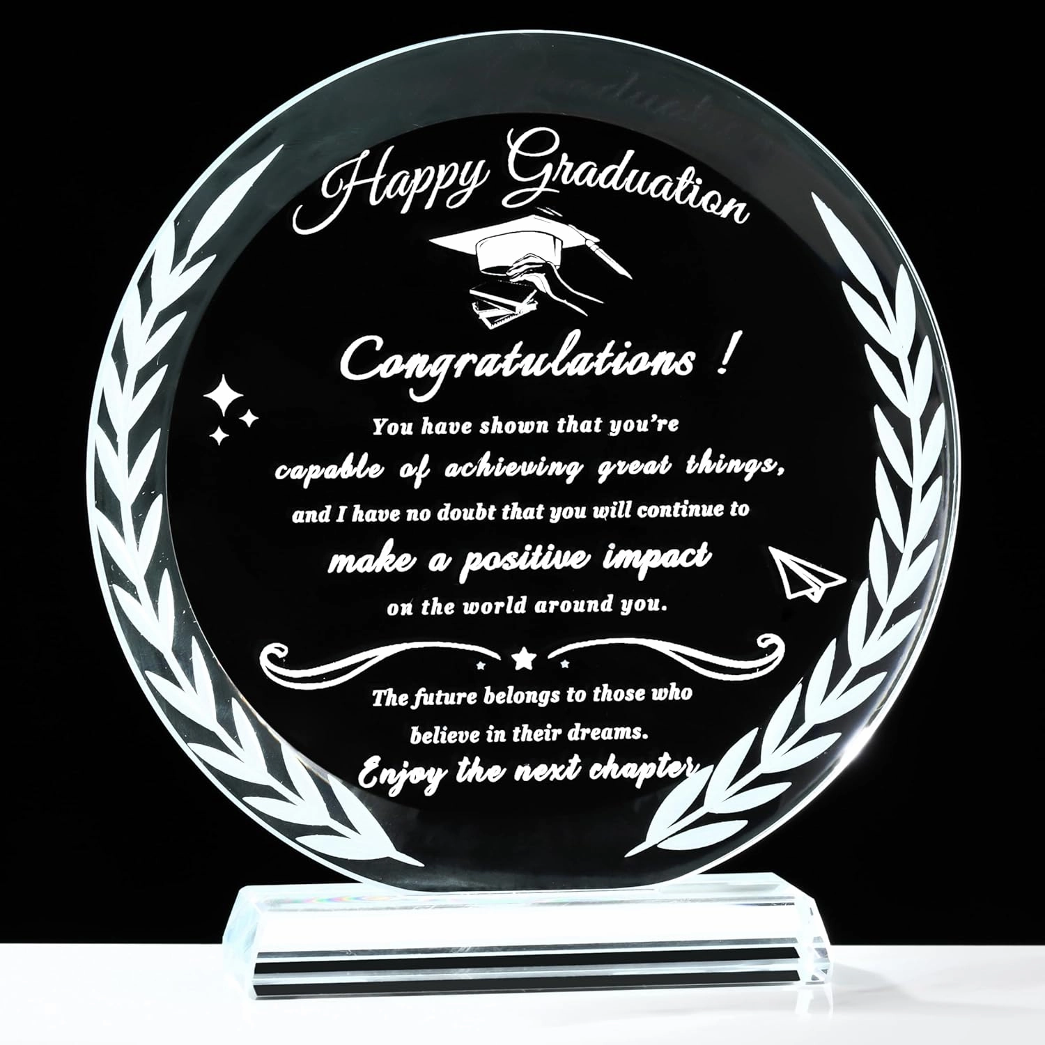 Qianwei Graduation Gifts-Graduation Gifts for Her Him Crystal Masters Degree Police Academy Nursing PHD College High School Graduation Keepsake Gifts