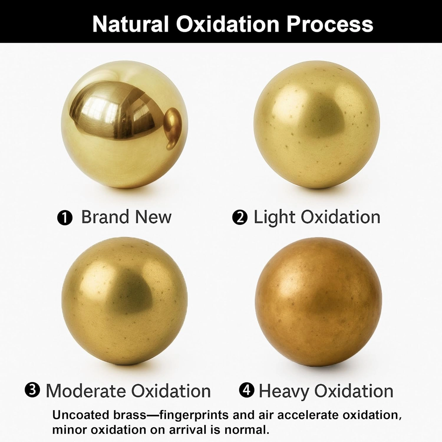 QOGRISUN 5-Pack Unlacquered Brass Cabinet Knobs, Round Ball Gold Knobs for Dresser Drawer, 1.1-Inch Diameter, Sphere Cabinet Pulls,Lead-Free Polished Brass Finish