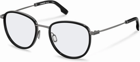 R8034 Men's Rounded Titanium Eyeglass Frame (Includes Glasses Case)